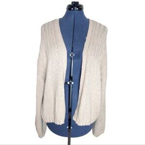American Eagle oversized fit open front knit cardigan sweater Oatmeal cream colo